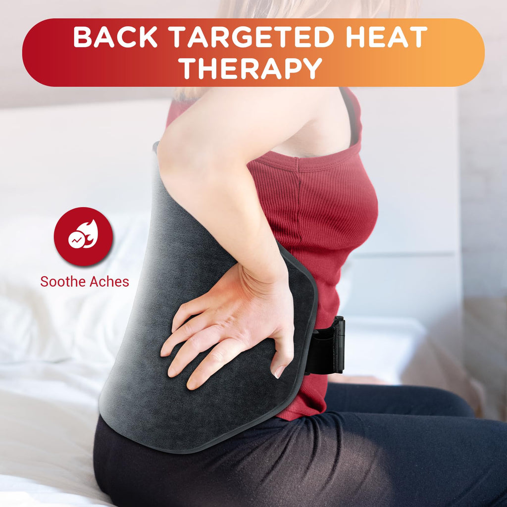Close-up of the premium soft grey flannel material used in the Comfytemp lumbar pad