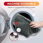 Detachable safety plug interface on the side of the grey Comfytemp electric pad