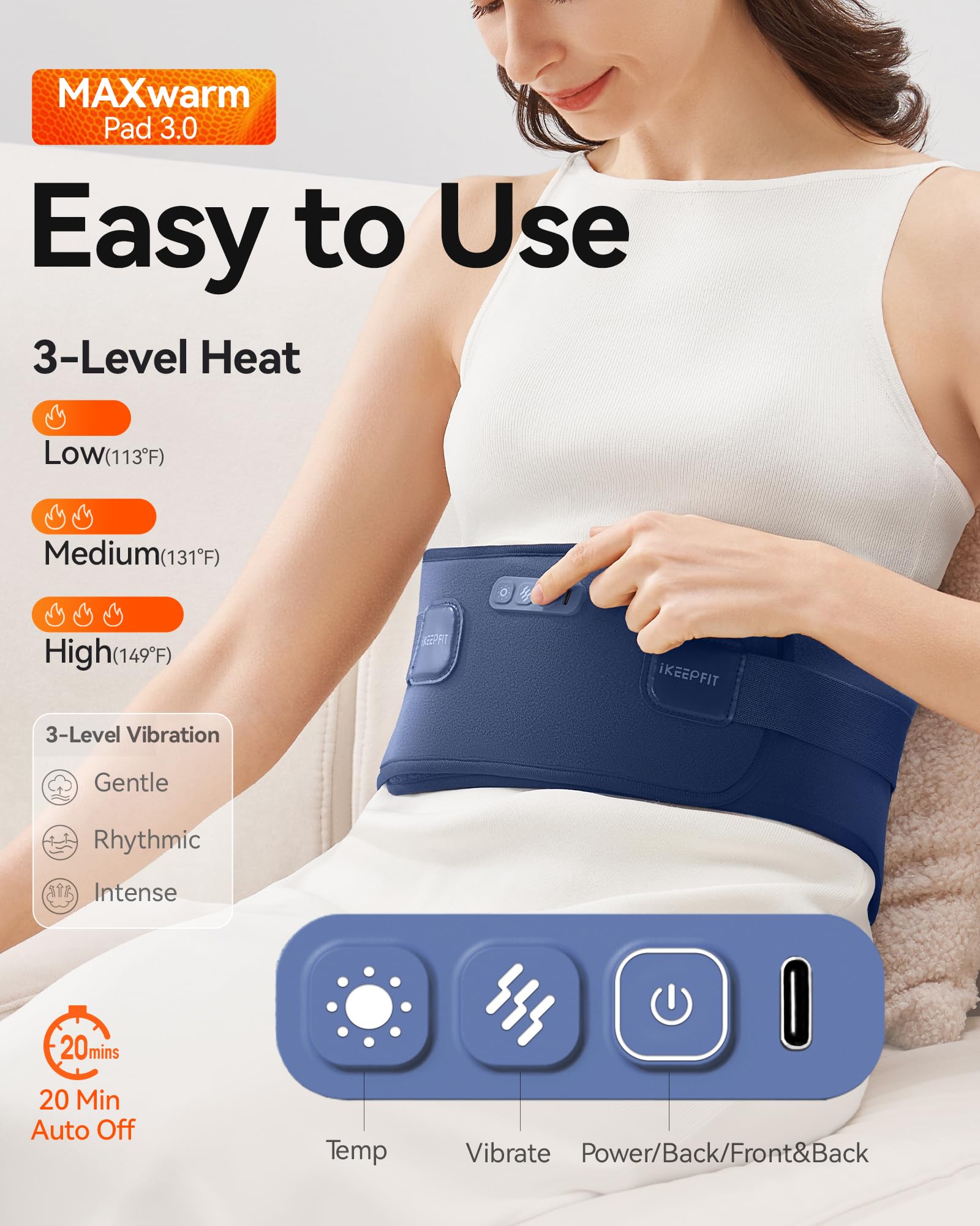 Close up of the skin friendly soft interior material and the rapid heating graphene elements of the wearable device.