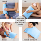 Boncare portable heating pad inside its soft grey machine washable polyester cover