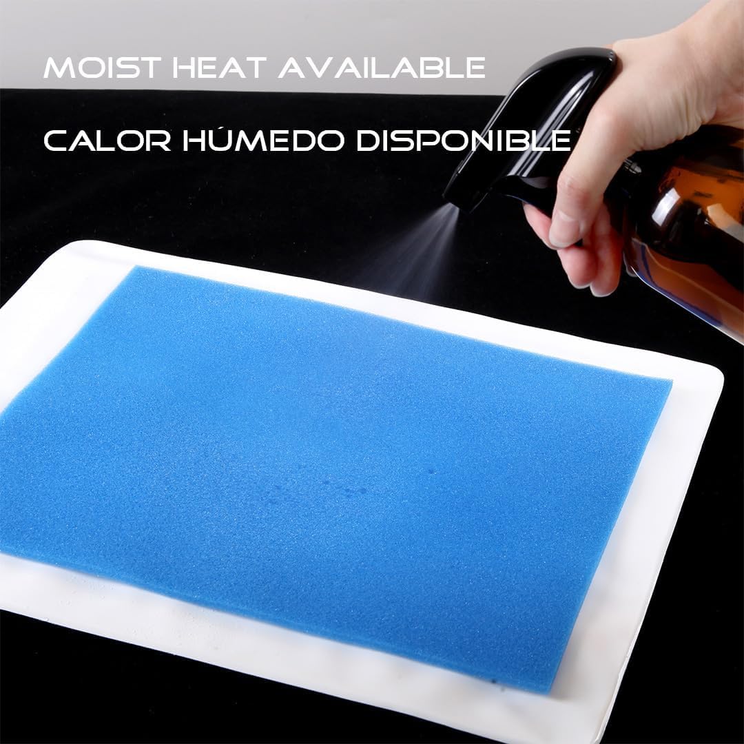 Safety warning label and technical ratings printed clearly on the blue vinyl surface