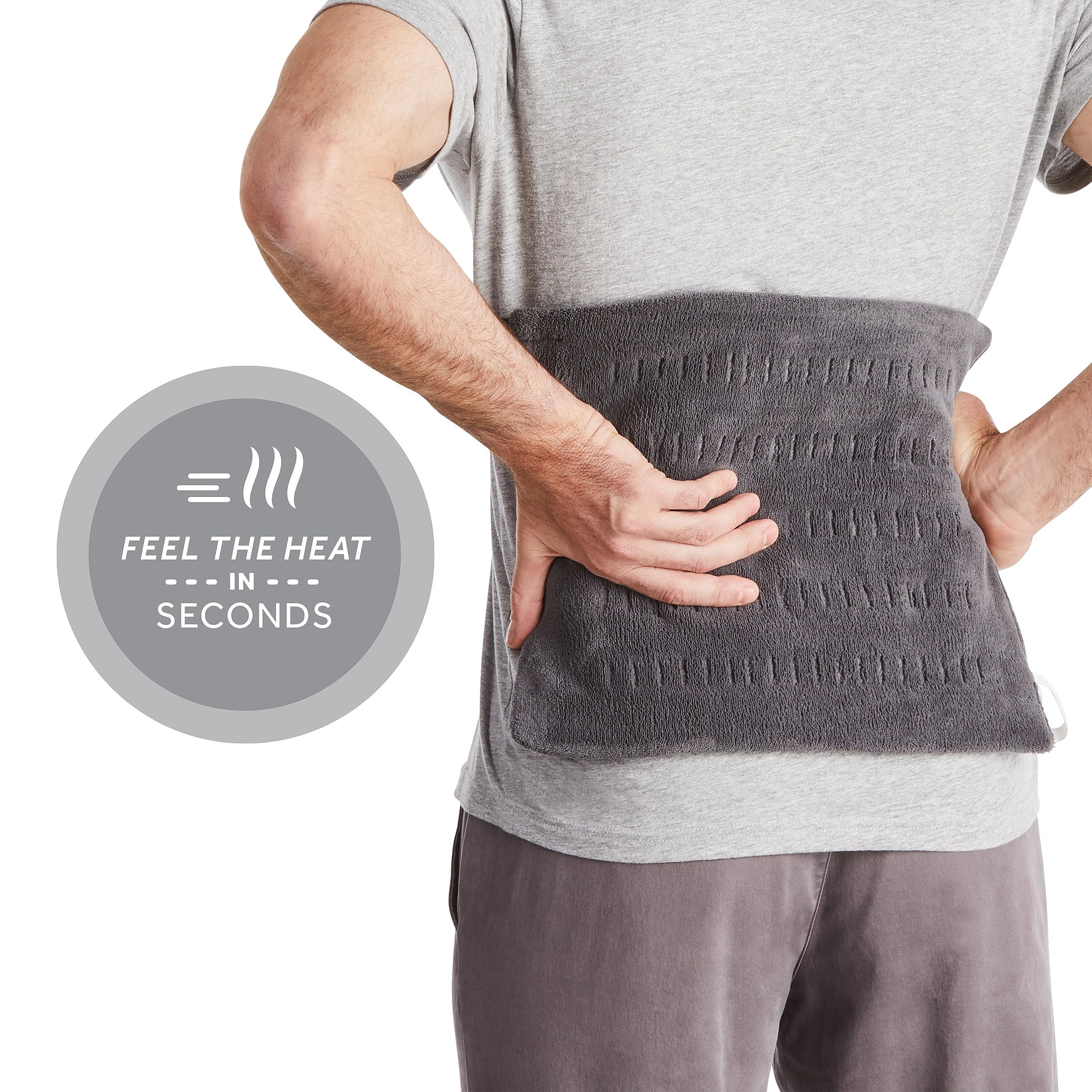 Sunbeam authentic imported heating pad showcasing the long nine foot cord connection.