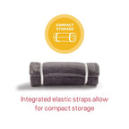 Sunbeam luxury heating pad being rolled for compact storage demonstration.