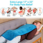Plush crystal fleece texture of the premium orthopedic heating wrap for back pain relief.