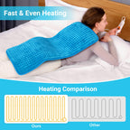 Safe double layer internal heating wires layout within the large abdominal thermal pad.
