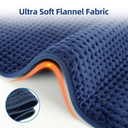 Soft washable flannel cover being detached from the power cord for cleaning.