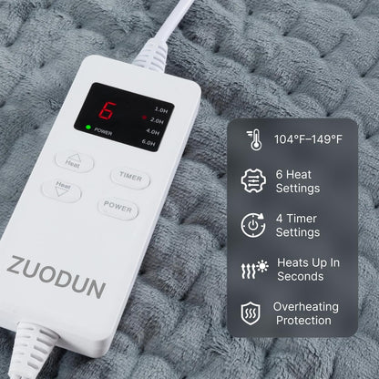 Authentic electric heating pad showing full thirty by sixty centimeter dimensions for targeted lumbar heat therapy.
