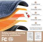 VAAGHANM heat therapy mat laid flat illustrating the thirty three by seventeen inch dimensions for full body coverage.