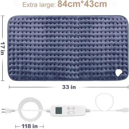 VAAGHANM large heating pad neatly folded alongside its digital safety controller pack against a neutral background.