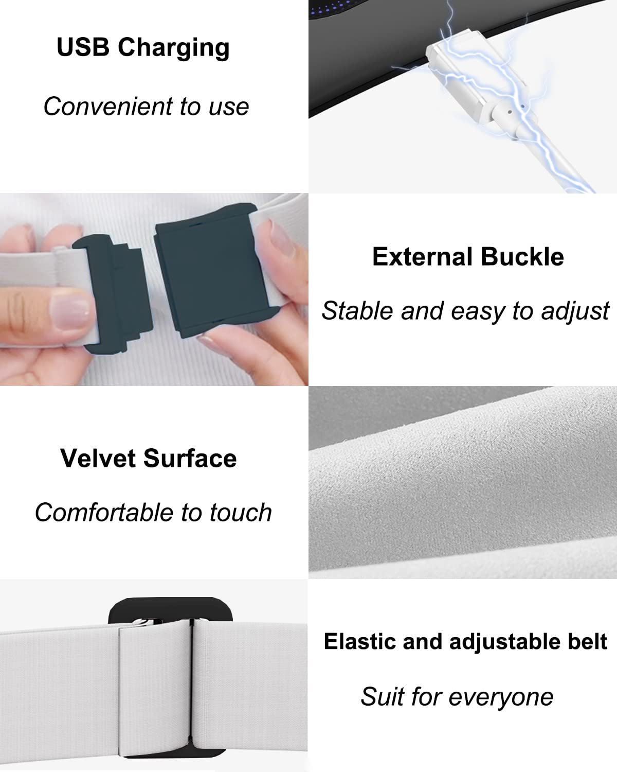 Flyhorse black wearable heating pad positioned for lower back pain relief application