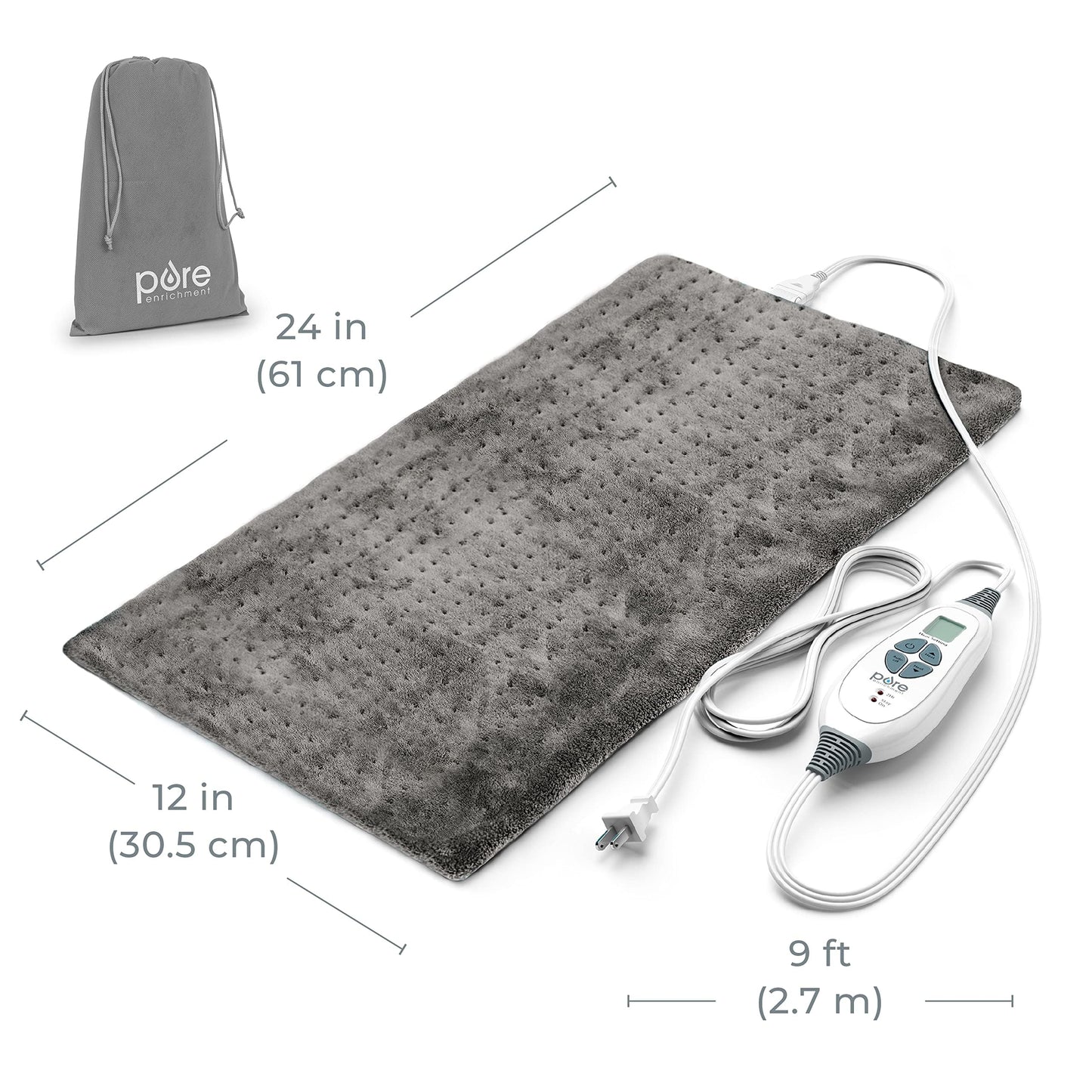 Packaging box for the imported Pure Enrichment PureRelief XL premium personal care heating device