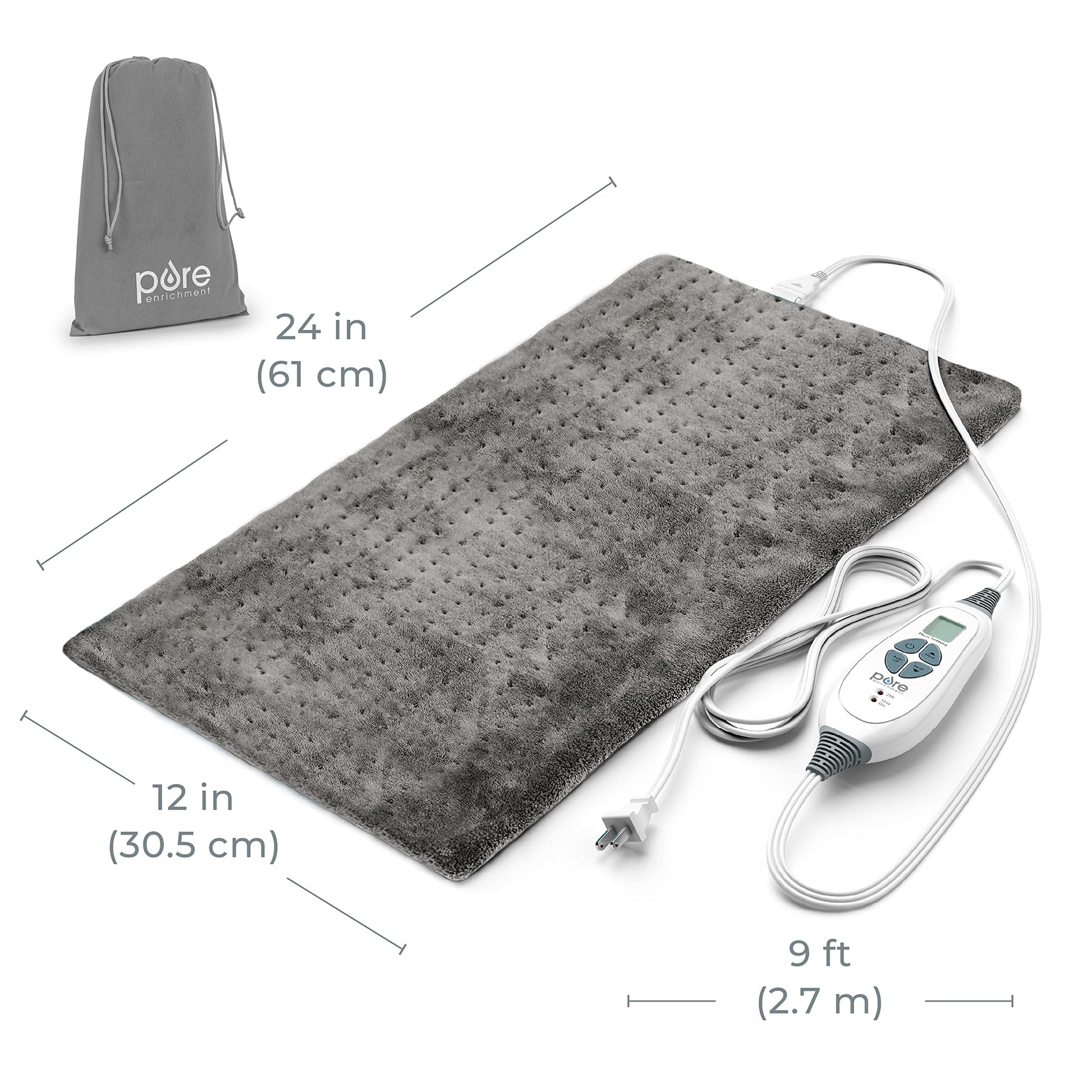 Packaging box for the imported Pure Enrichment PureRelief XL premium personal care heating device