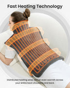 Renpho back heating pad showing snap fasteners and straps