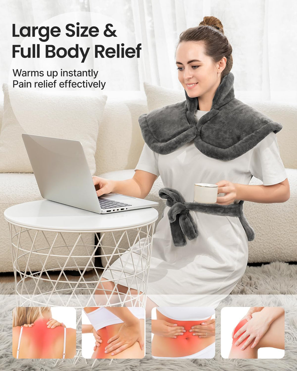 Renpho heating pad packaging and product contents