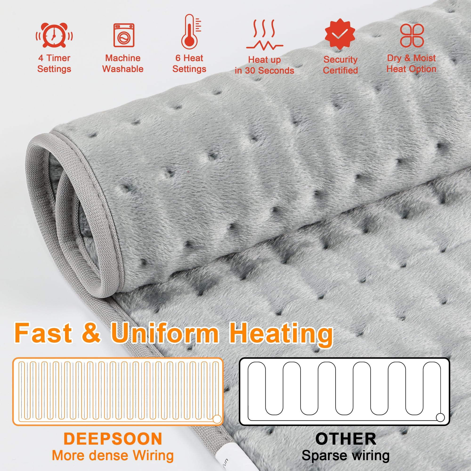 Deepsoon microplush velvet fabric texture close up emphasizing the soft machine washable material.