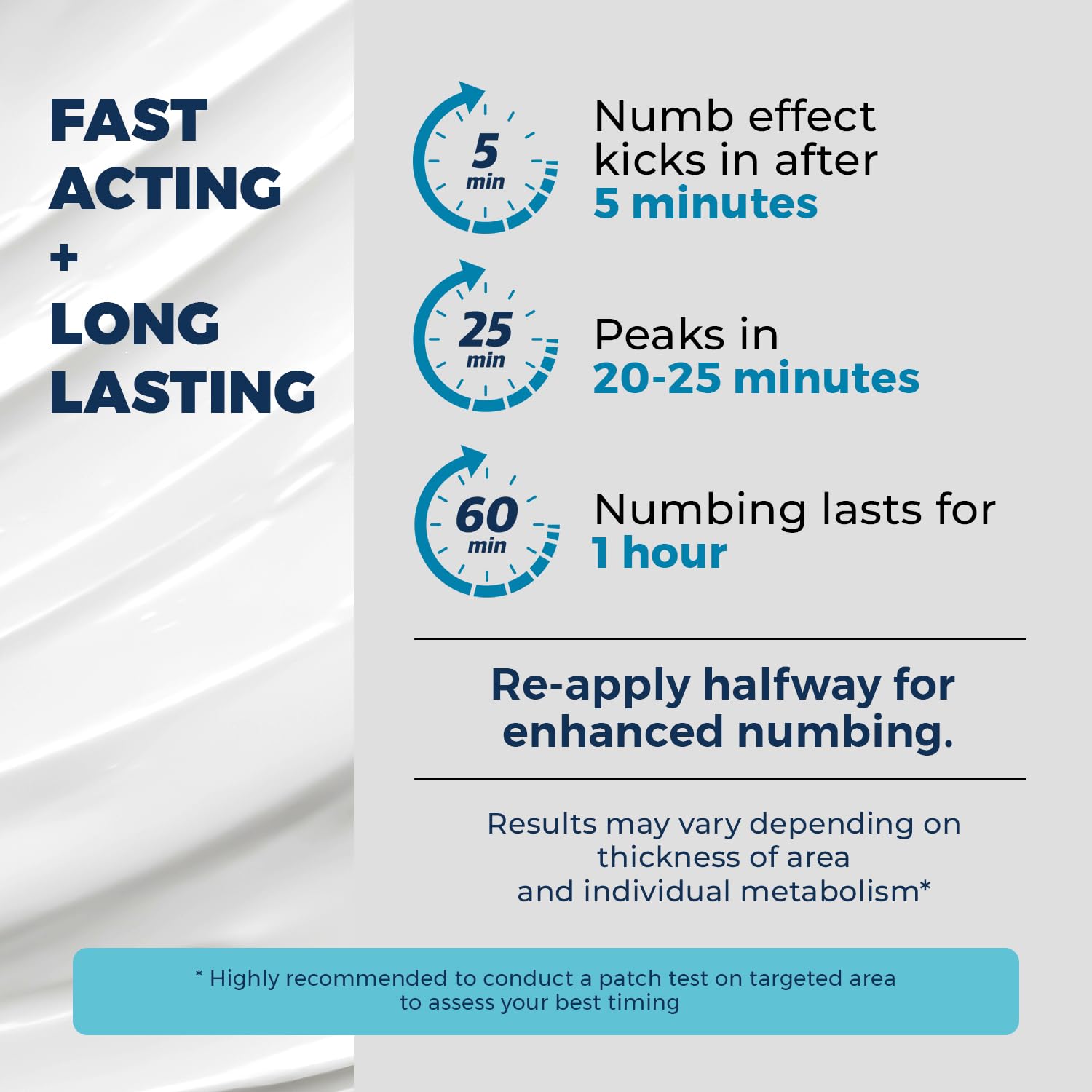 Quick Numb local anesthetic topical cream with vitamin E and aloe vera for hemorrhoid treatment