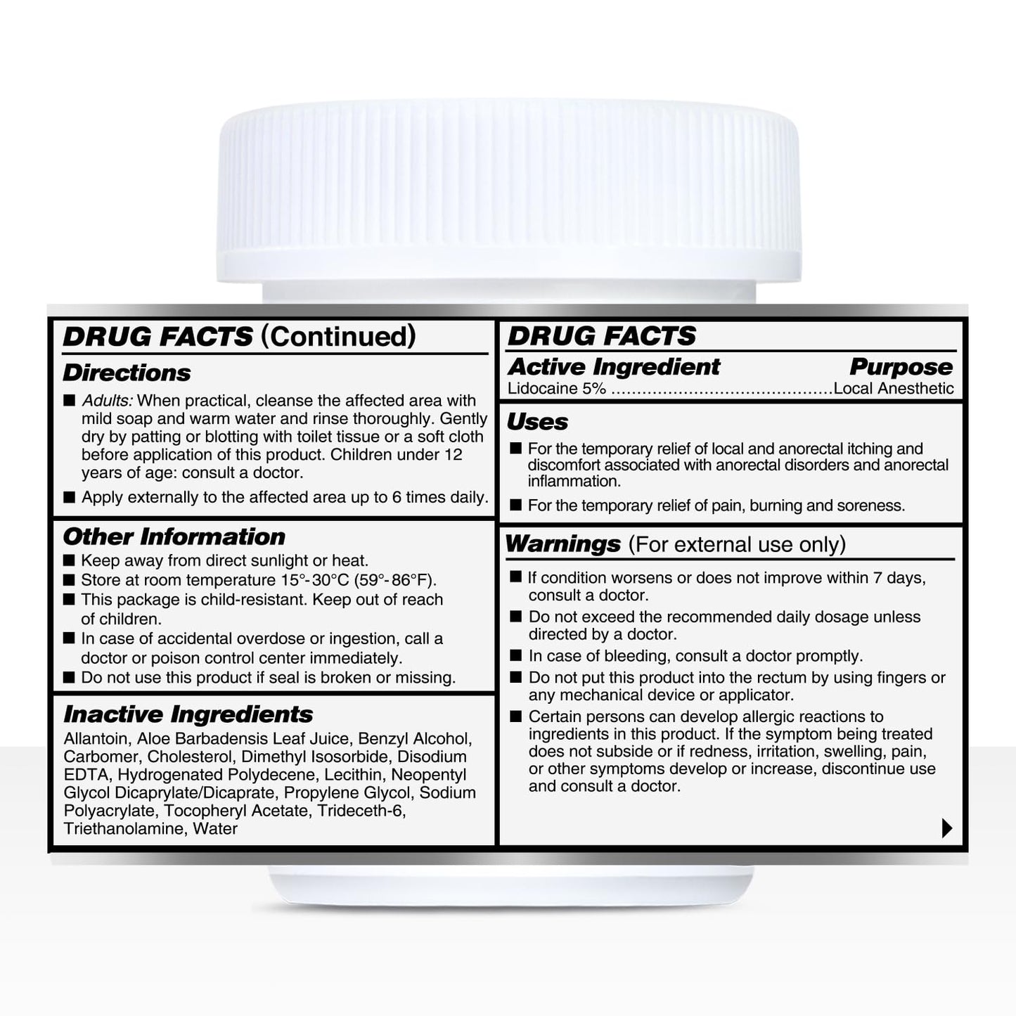 Clinical Resolution Quick Numb professional grade local anesthetic product label details