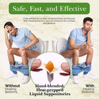 Healing Bottoms turmeric extract suppository packaging highlighting safe anti inflammatory benefits