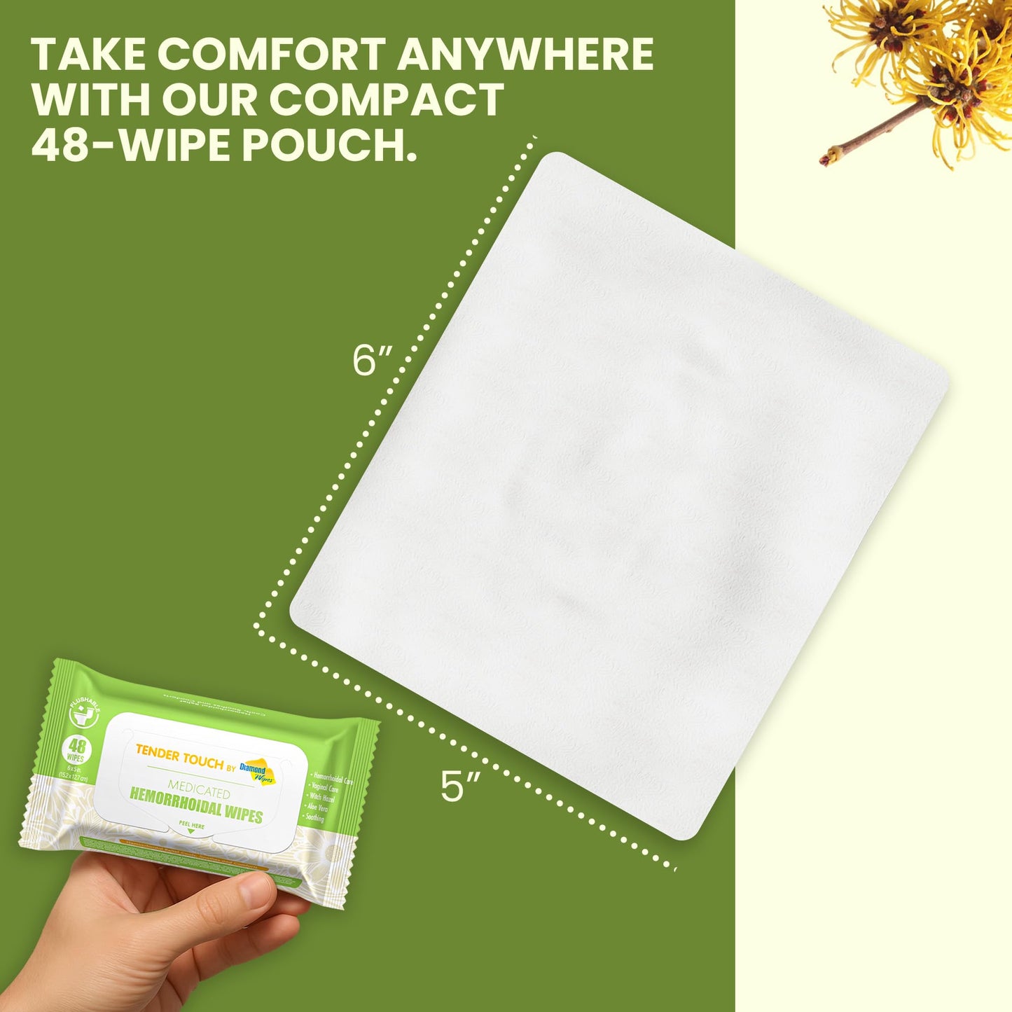 Resealable pouch design of Diamond Wipes medicated cooling sheets