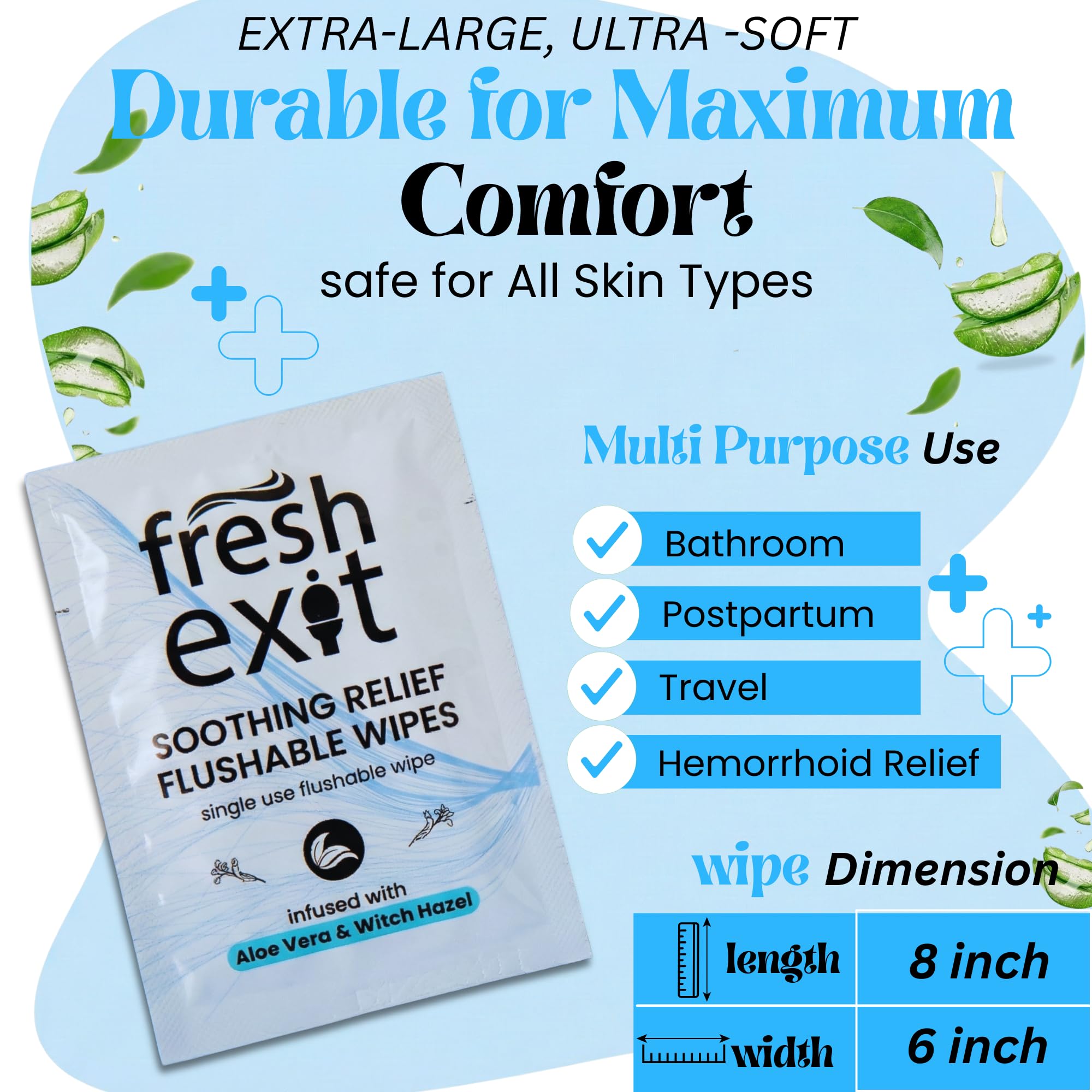 Individually wrapped travel wipes for hemorrhoid relief packaging