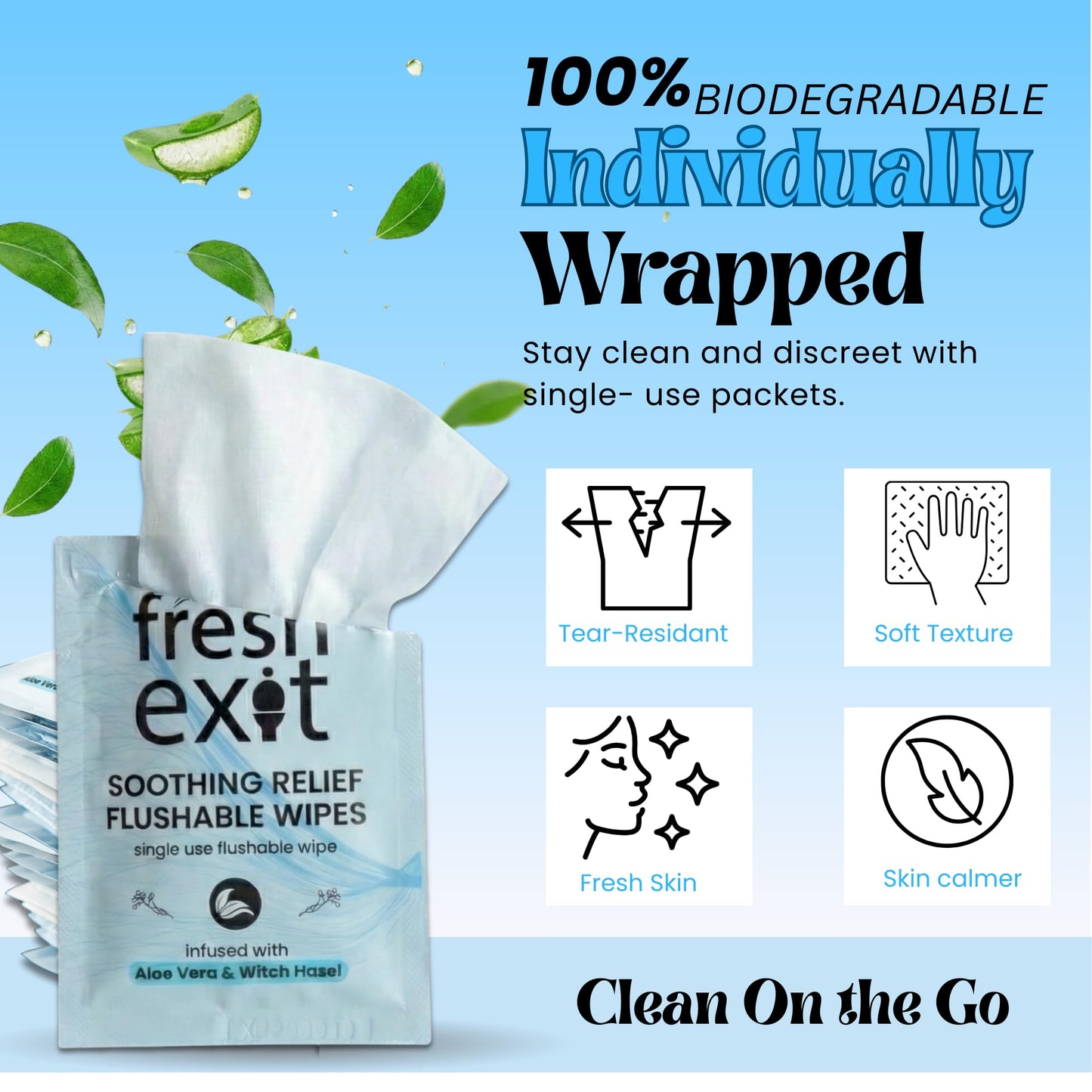 Soothe irritation with witch hazel and aloe adult wet wipes