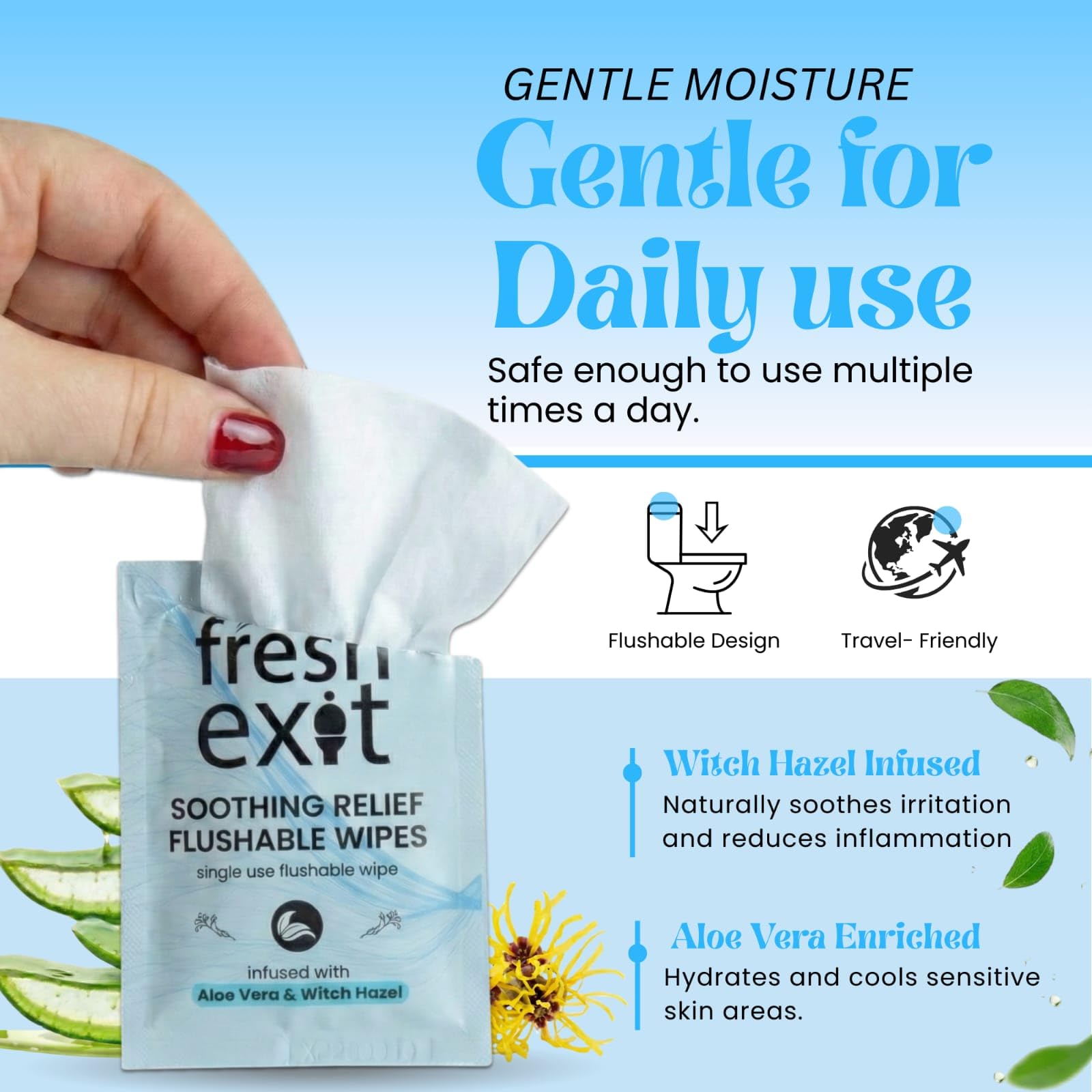Discreet personal care wipes for postpartum and hemorrhoid comfort