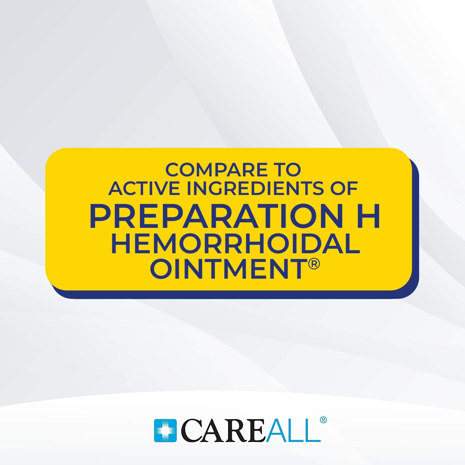 CareAll original USA imported hemorrhoid pain relief ointment tube standing next to its product box
