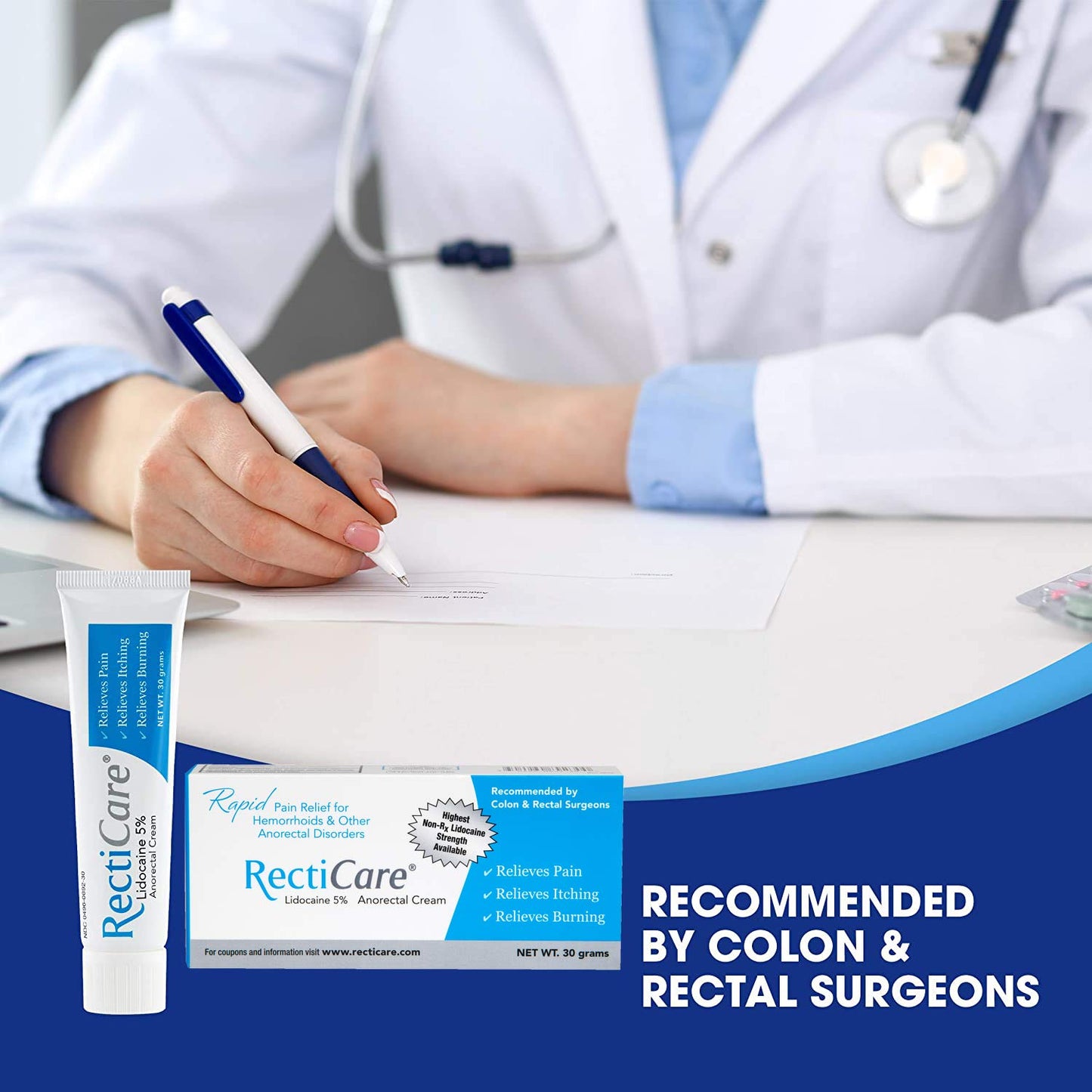 Authentic USA imported RectiCare five percent lidocaine tube