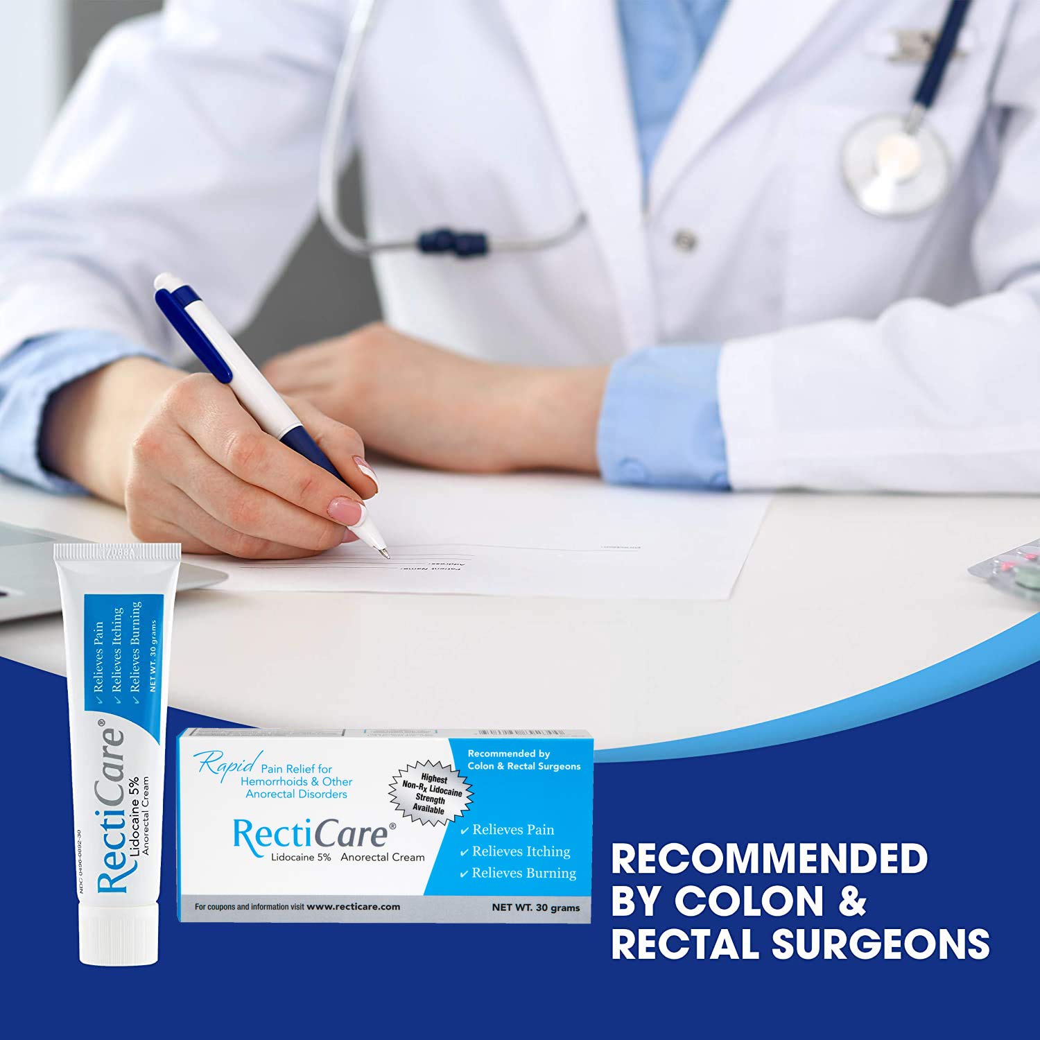 Authentic USA imported RectiCare five percent lidocaine tube