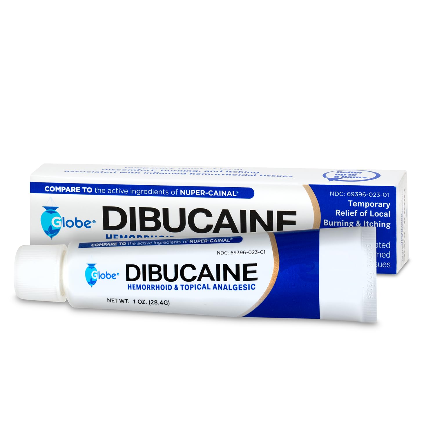 Three tubes of Globe dibucaine one percent topical pain relief cream for anorectal care