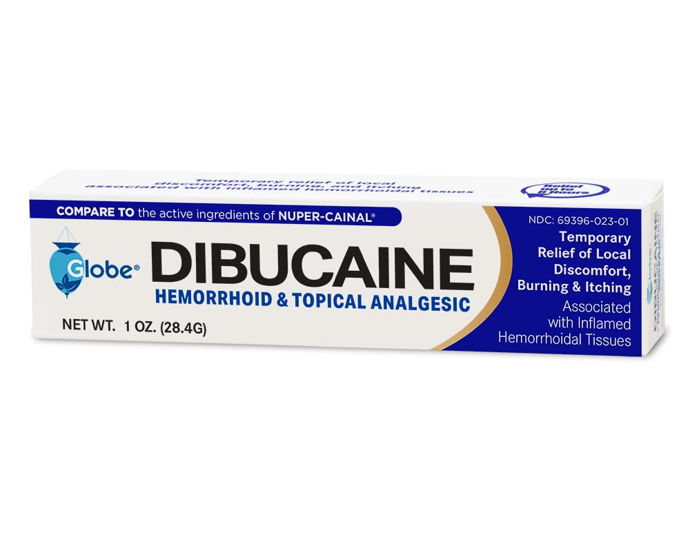 Authentic USA imported Globe dibucaine ointment tubes for painful external hemorrhoid relief