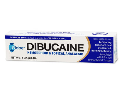 Authentic USA imported Globe dibucaine ointment tubes for painful external hemorrhoid relief