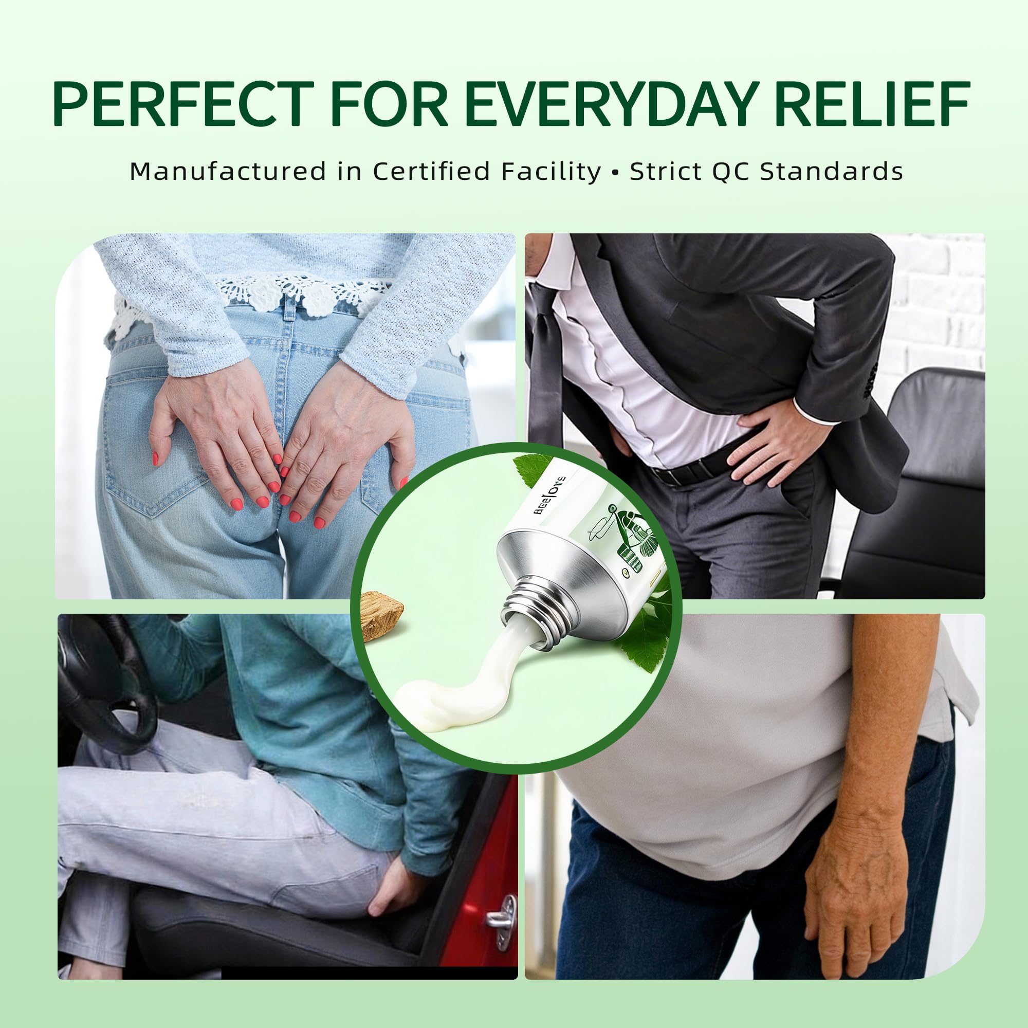 Soothing treatment formula cream box for internal and external hemorrhoid care.