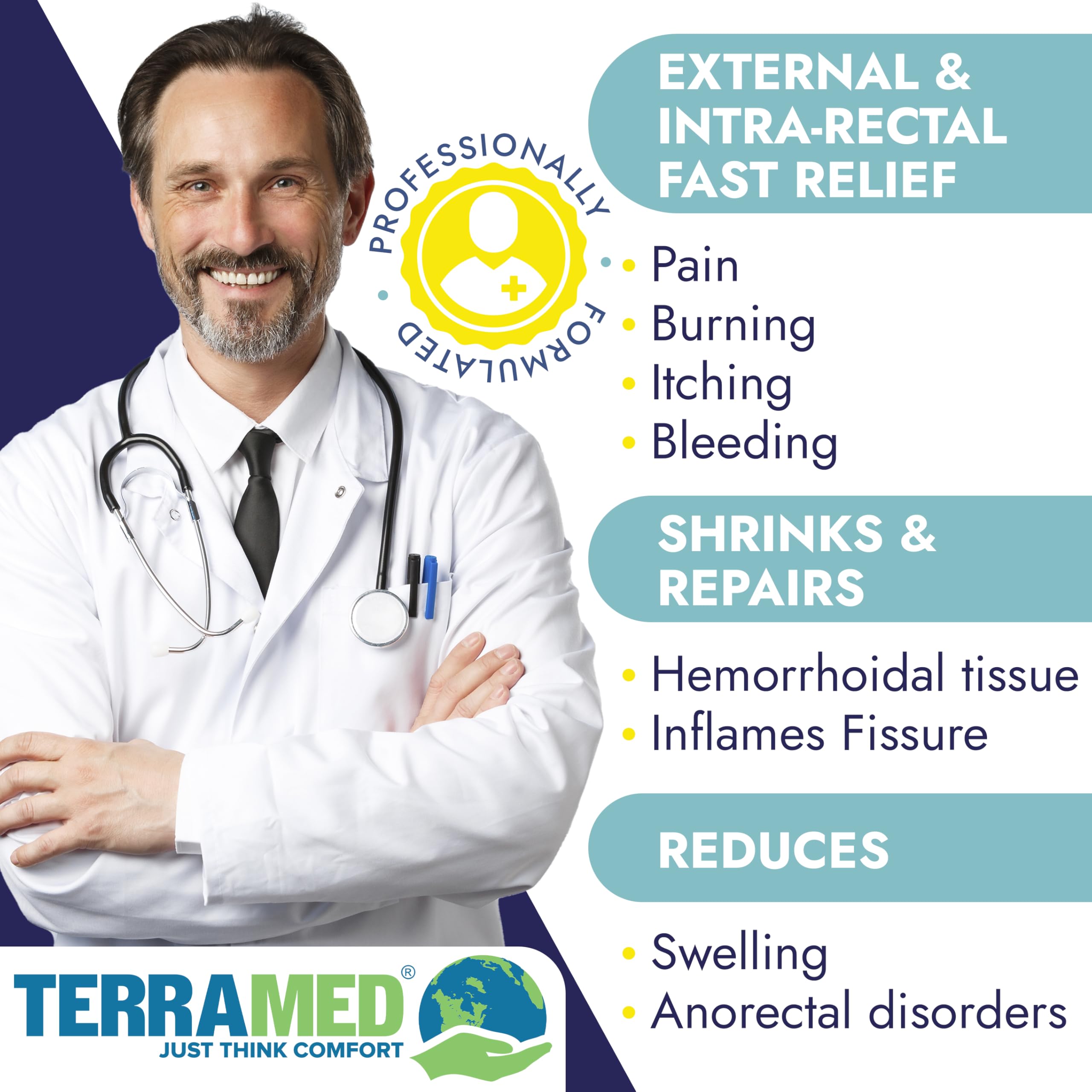Maximum strength hemorrhoid cream tube showing authentic product details and soothing botanical ingredients.