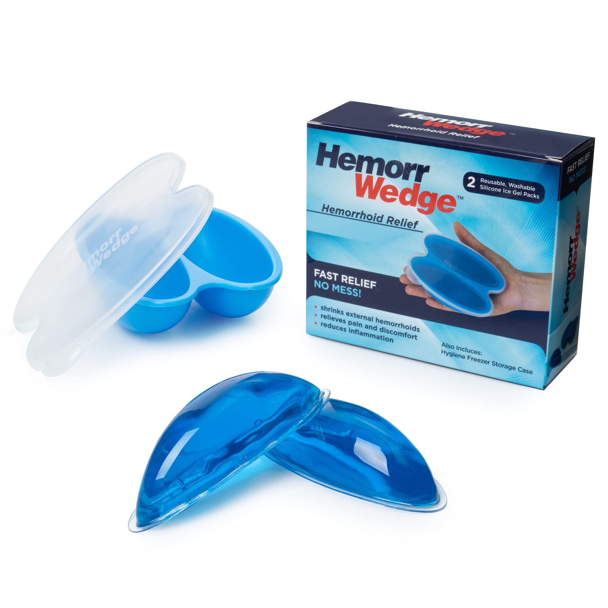 Close up view of the water based gel filling inside the Hemorrwedge premium external hemorrhoid relief pack