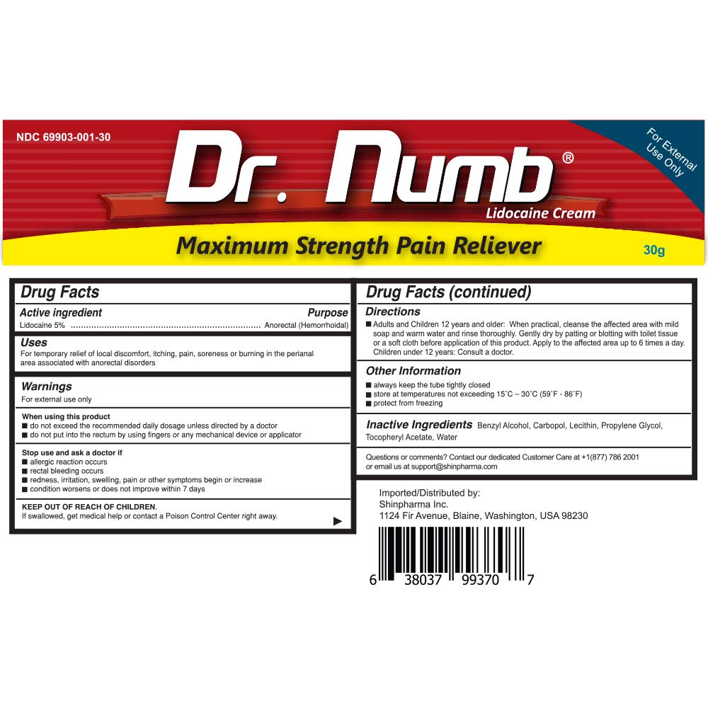 Premium imported Dr. Numb skin desensitizing cream medical facts