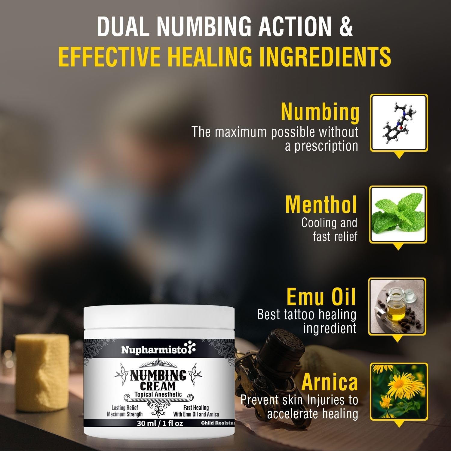 Nupharmisto long lasting topical cream application instructions and warning label details