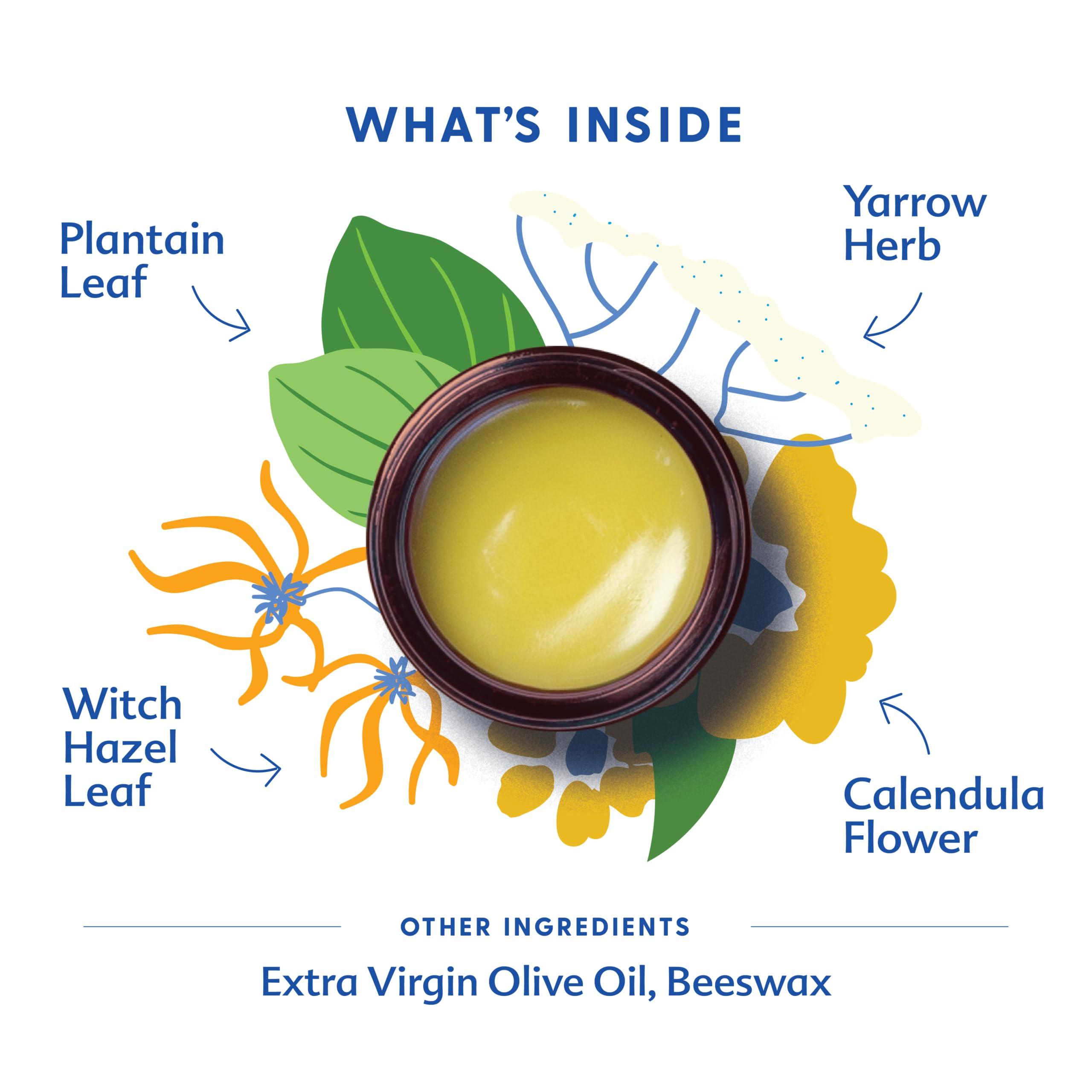 Side profile of Motherlove Moms Bottom Balm showcasing the clean organic ingredients list.