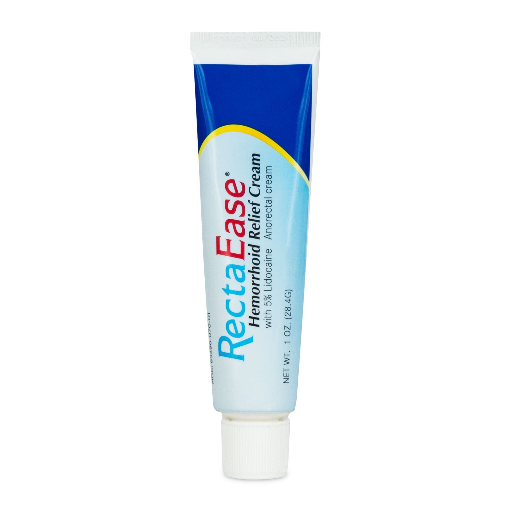 RectaEase 1 ounce topical relief tube showing text and medical dosage information