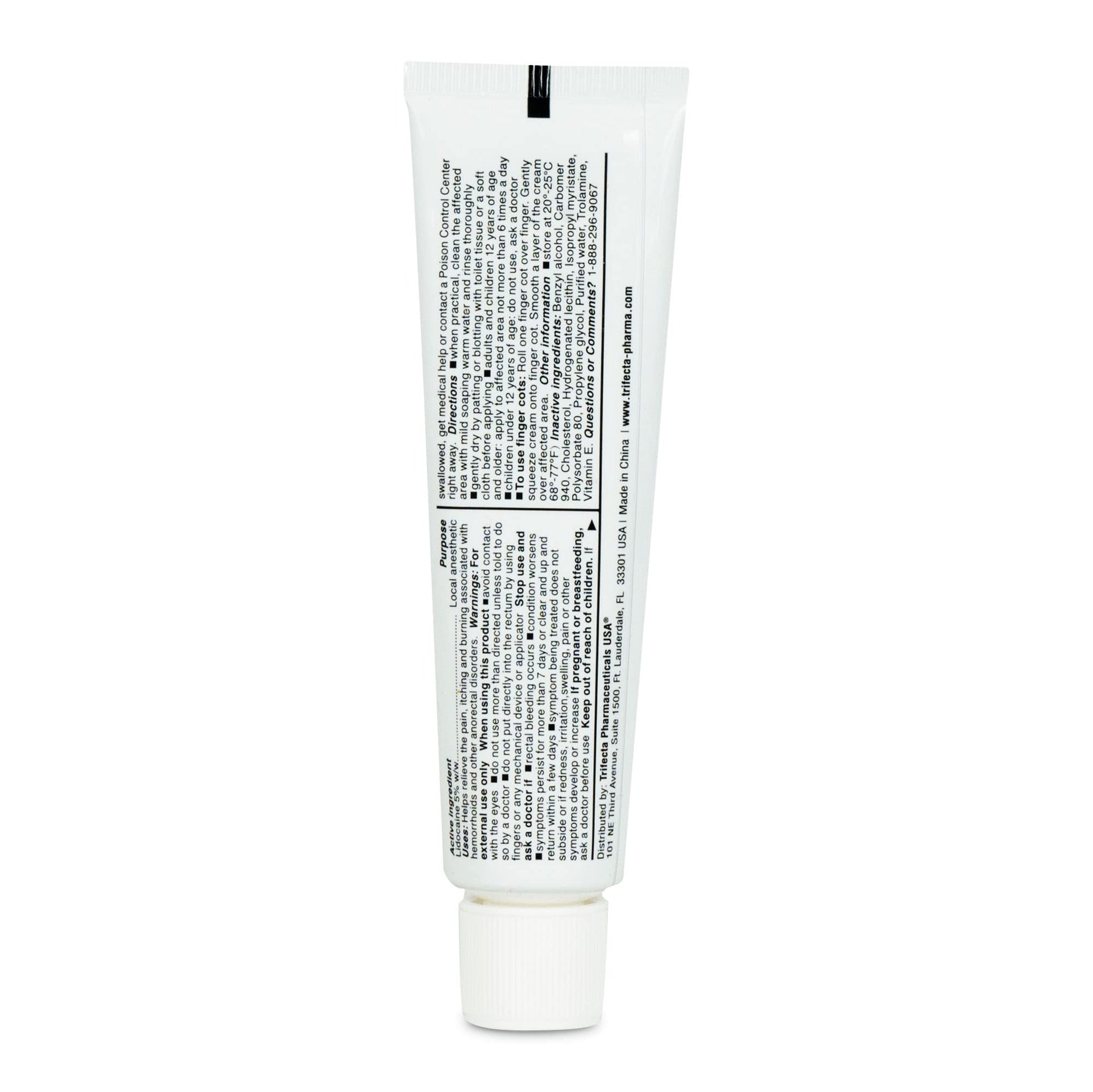 Advanced formula fast soothing care hemorrhoid cream tube standing upright white background