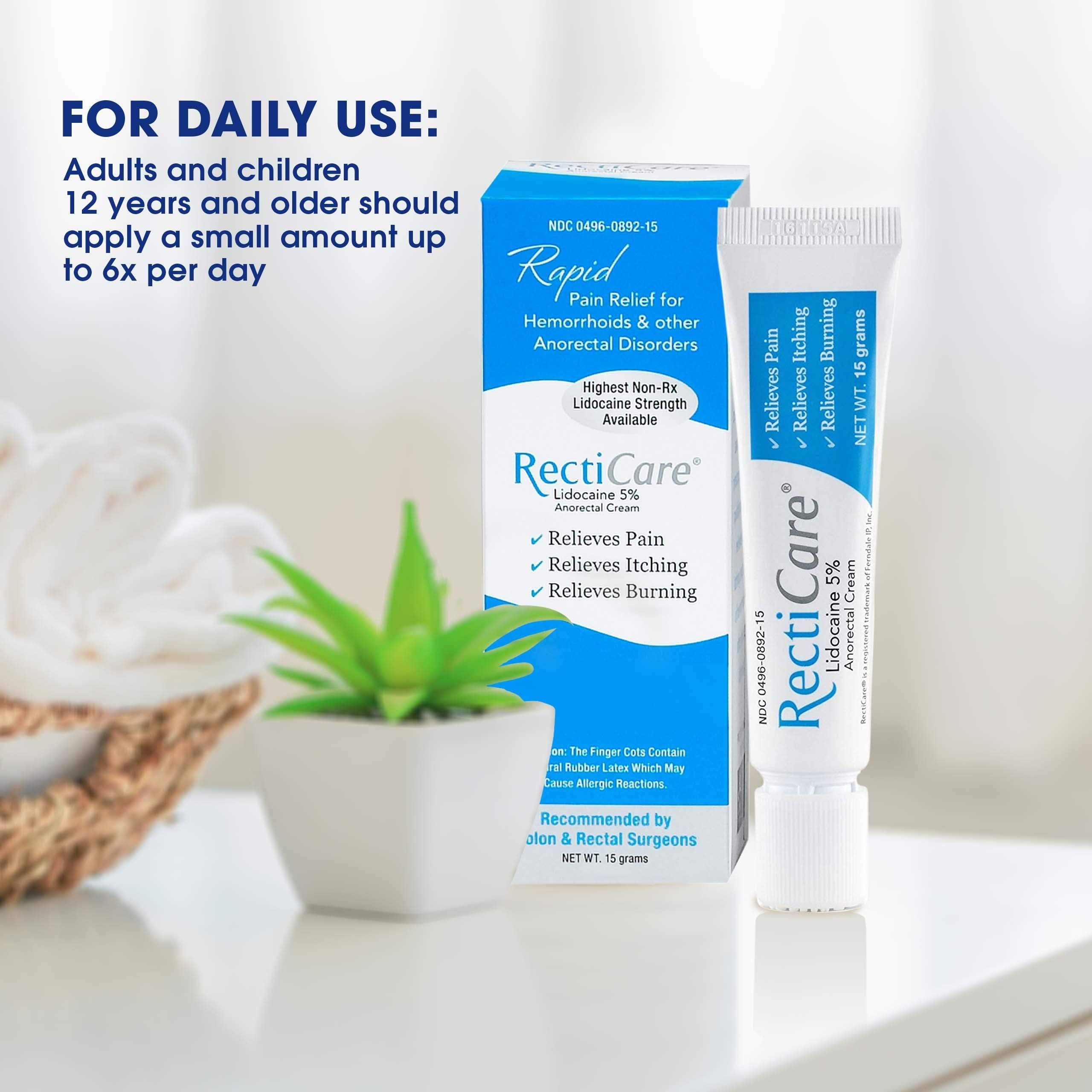 Maximum strength lidocaine 5% topical anesthetic cream tube