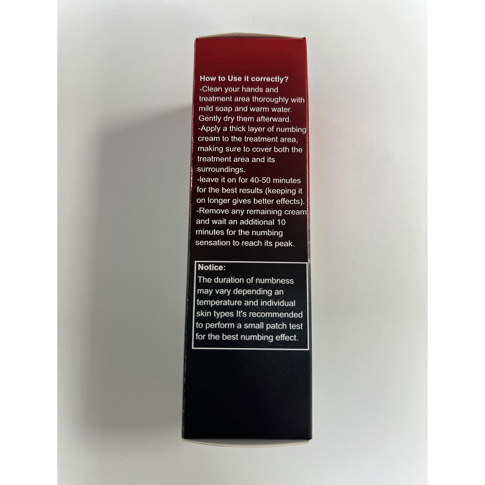 BlackCaves long lasting topical cream side panel showing ingredients list.