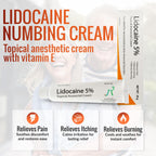 Mohnark 5 percent lidocaine hemorrhoid pain relief cream with internal applicator tip.