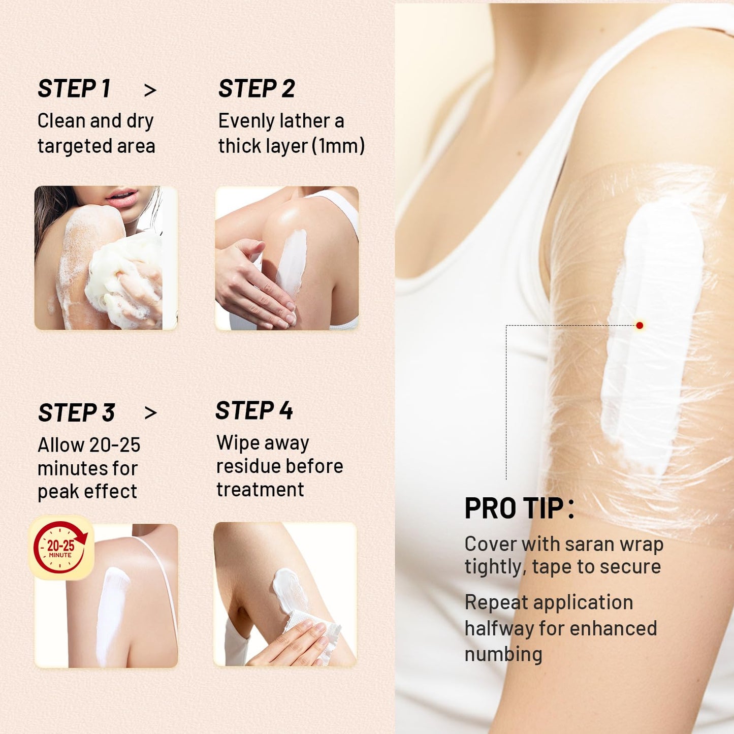 Acolye fast acting numbing cream texture showing smooth application for cosmetic procedures