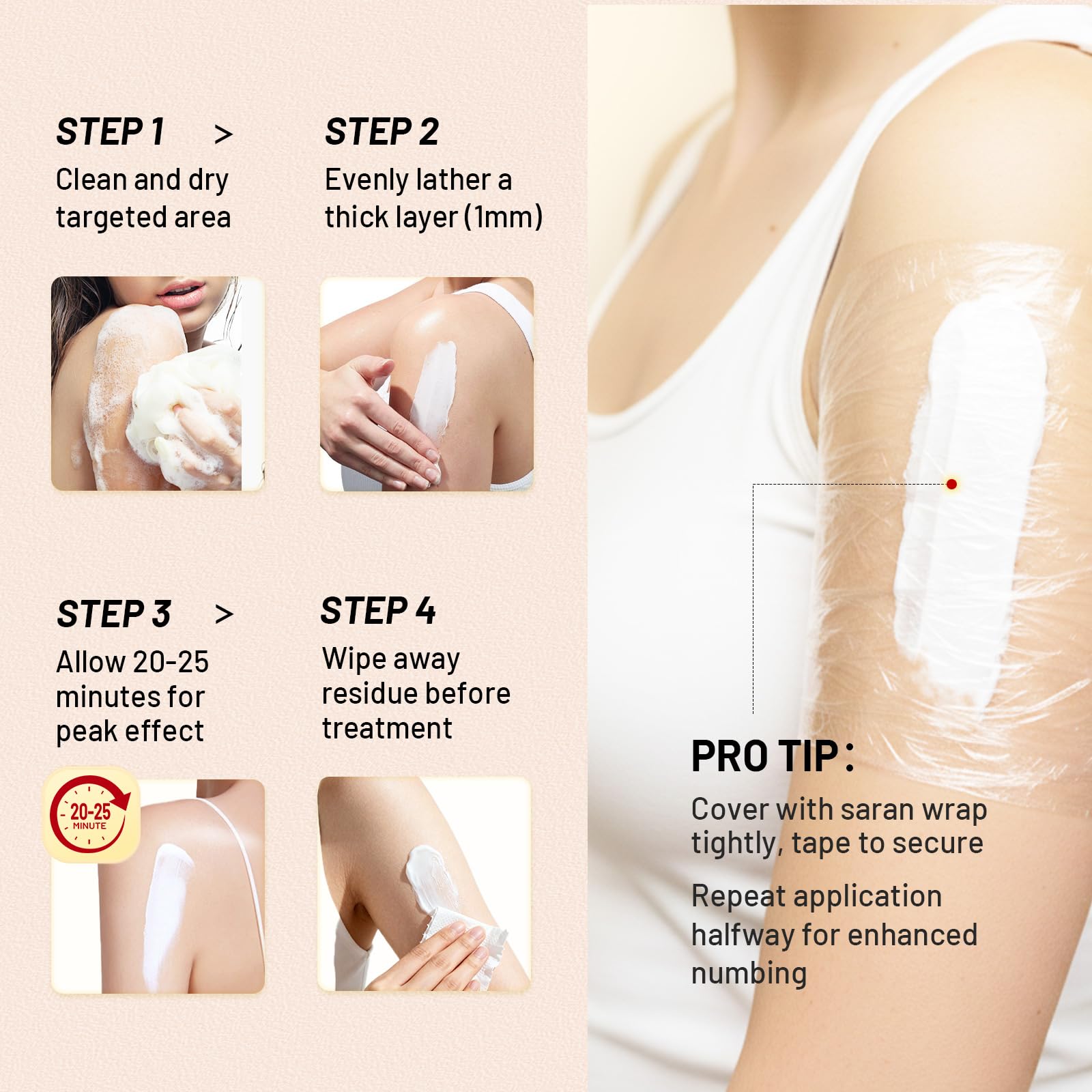 Acolye fast acting numbing cream texture showing smooth application for cosmetic procedures