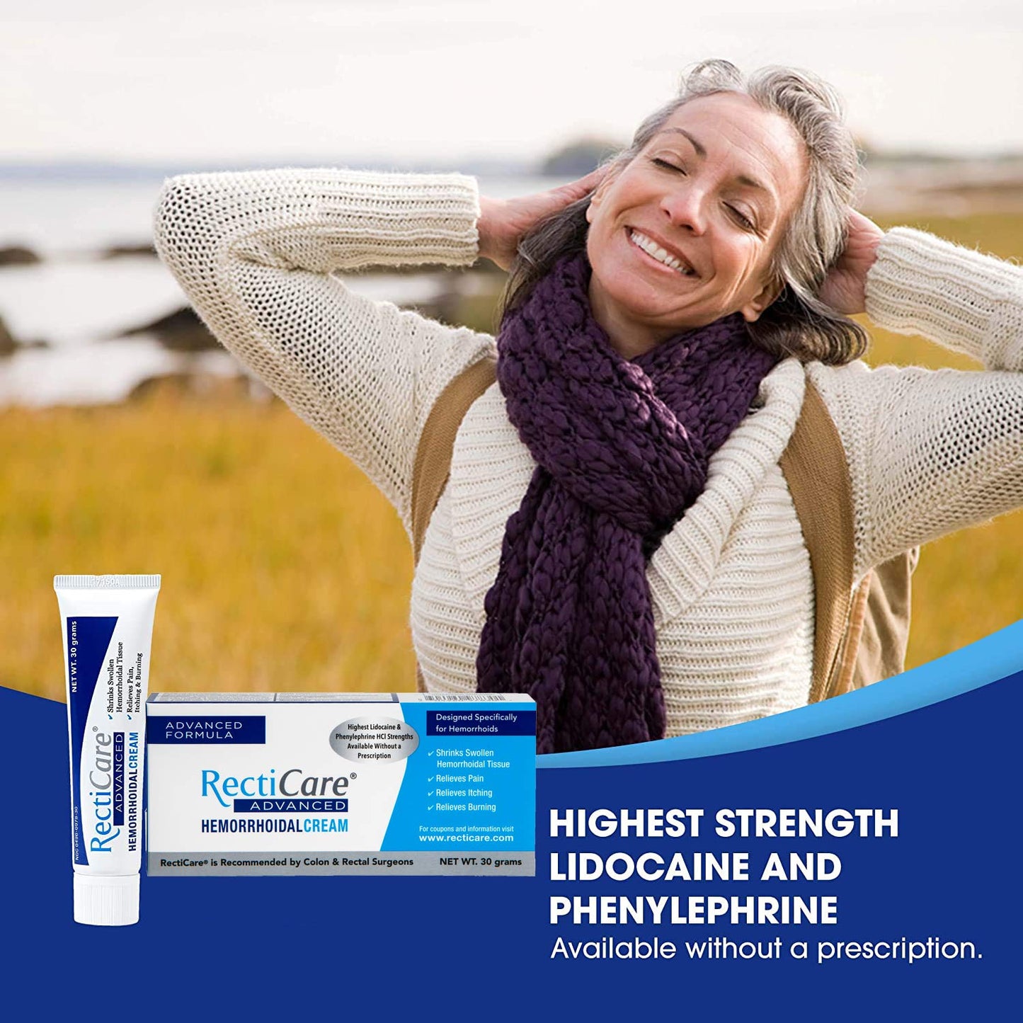 USA imported RectiCare cream for shrinking swollen external hemorrhoids and soothing intense itching