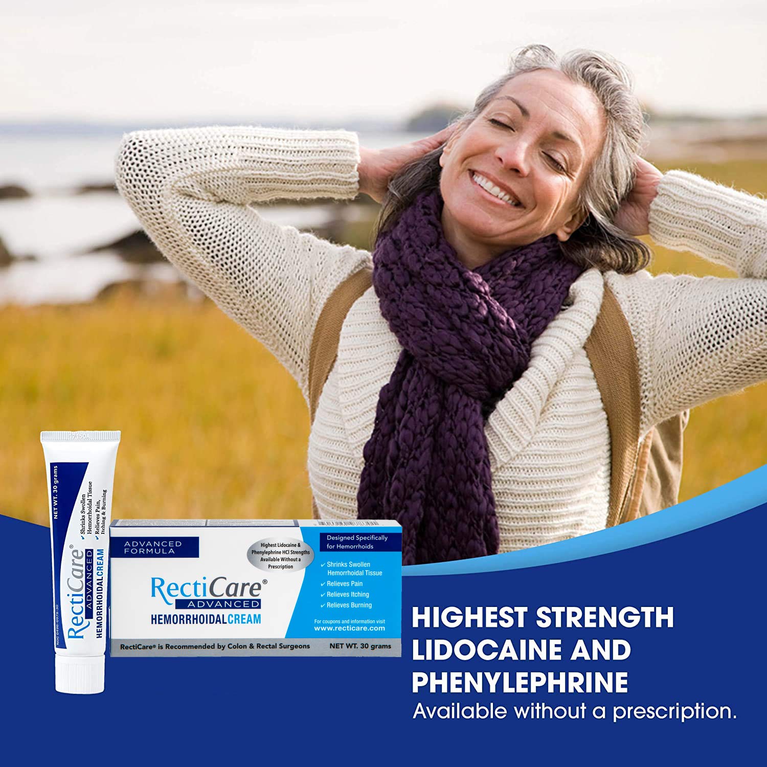 USA imported RectiCare cream for shrinking swollen external hemorrhoids and soothing intense itching
