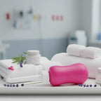 Ninja Mama postpartum care kit accessory displayed flat lay with soft cotton towels.
