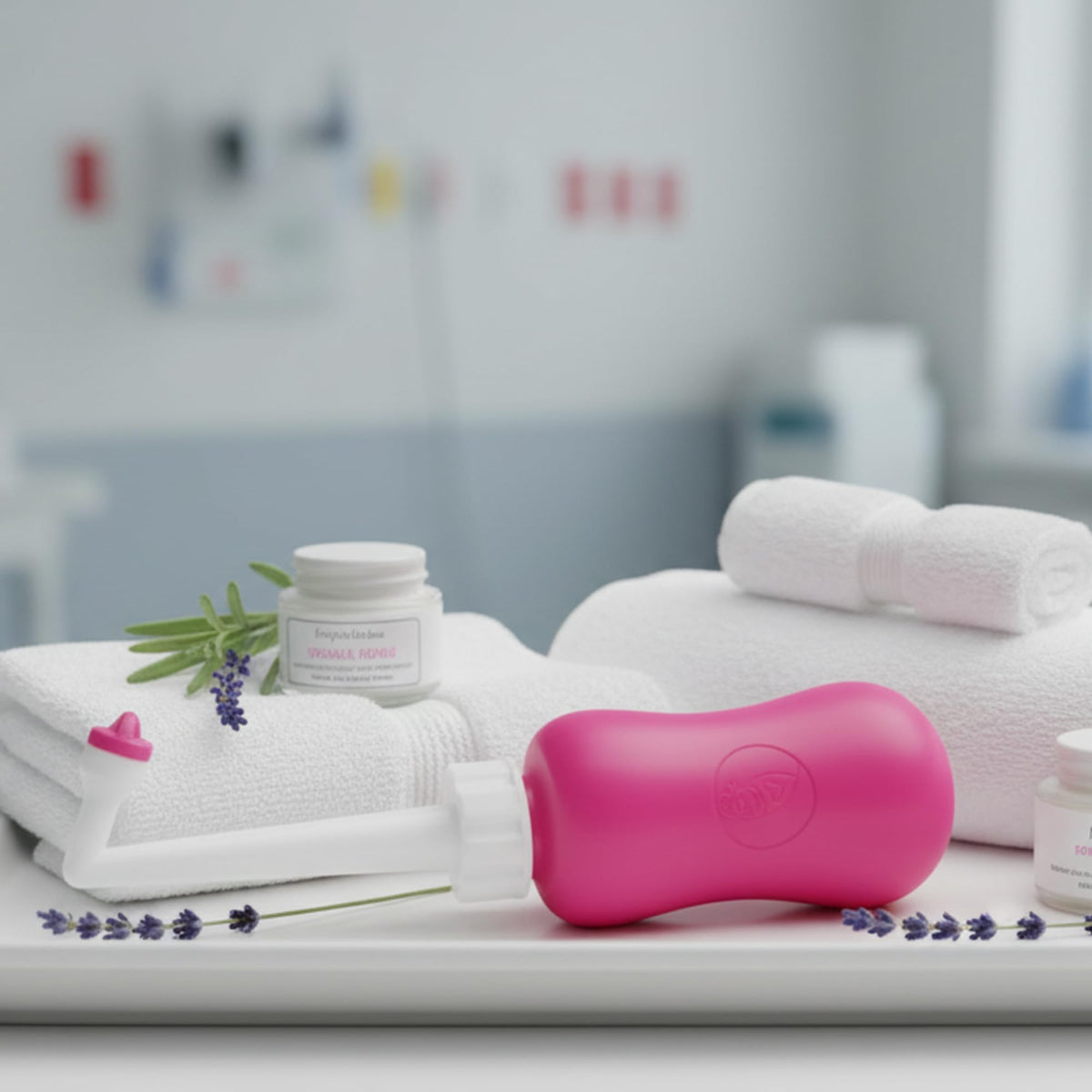 Ninja Mama postpartum care kit accessory displayed flat lay with soft cotton towels.