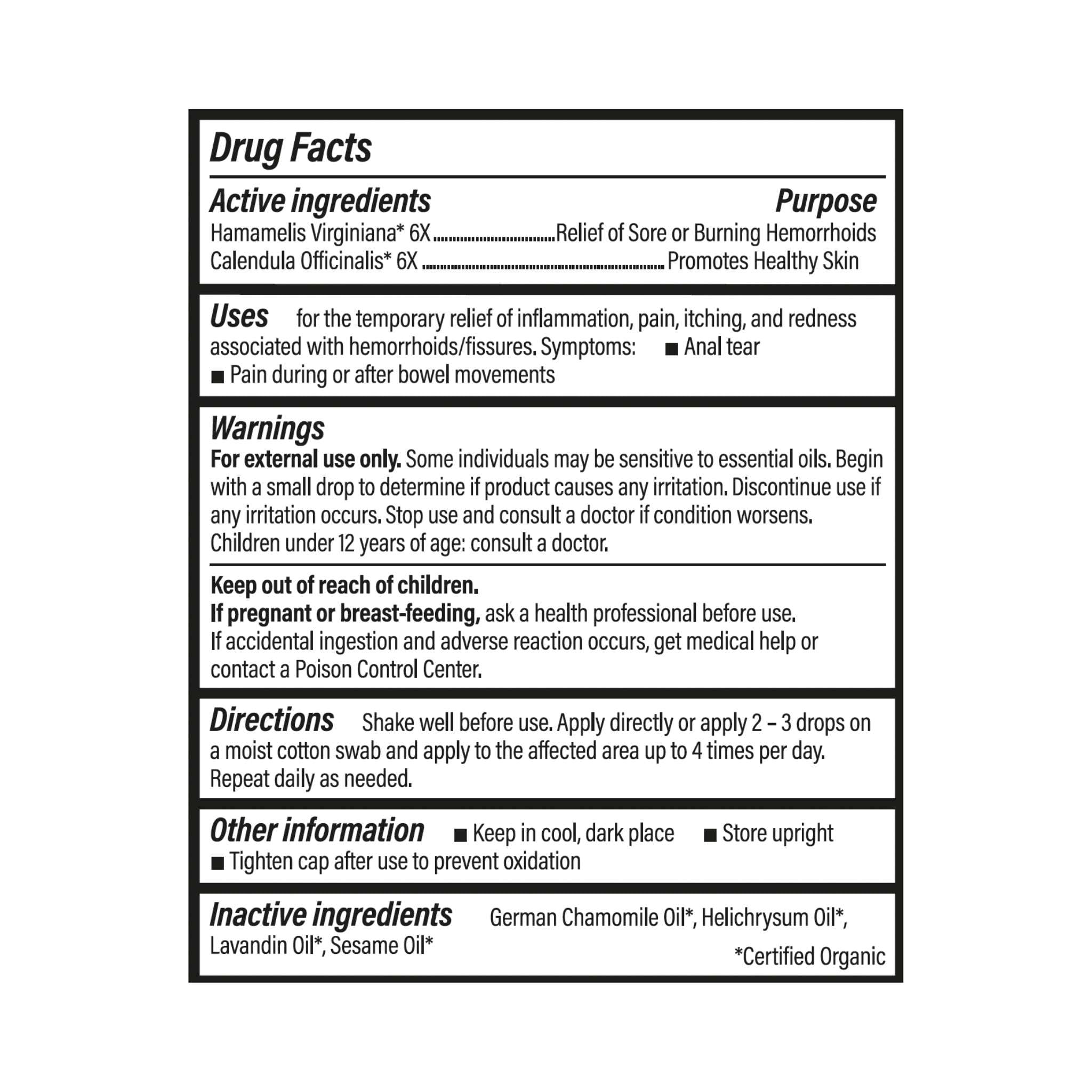 Forces of Nature Homeopathic Fissure Control organic treatment bottle with certified USDA organic seal